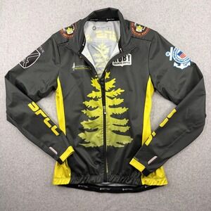 Pactimo Stevens Point Cycling Club Jersey Womens Small Black Yellow Long Sleeve
